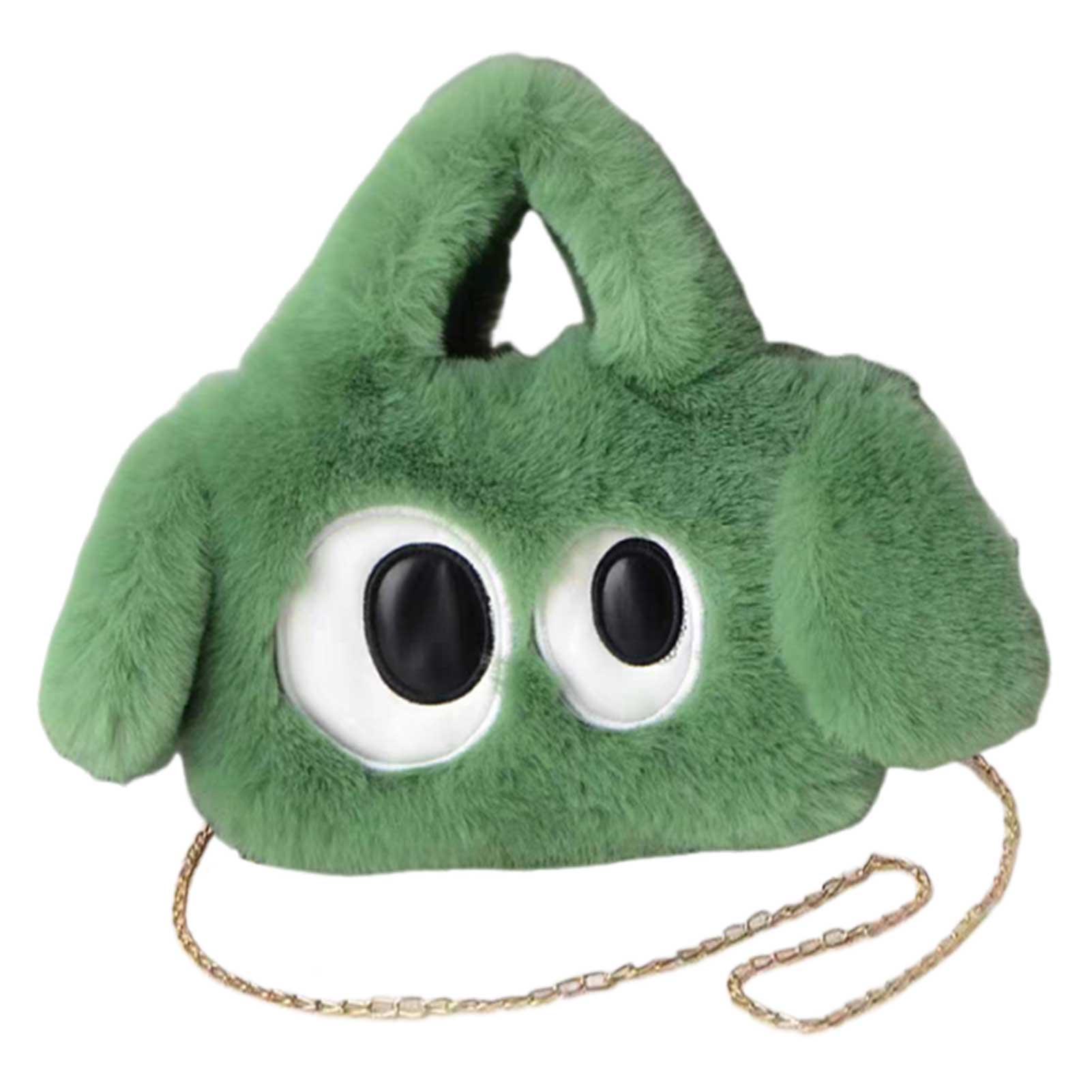 

Plush Shoulder Bag For Women Lightweight Adorable Cartoon Daypack For Travel Hiking зелений