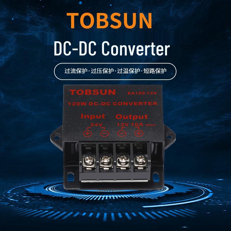 Ultra-Thin 24V to 12V 10A DC Power Converter, 120W Waterproof Module for Car Use