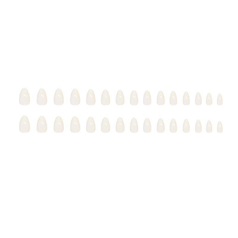Solid Color Wearing Nail Art Piece Nail Art Piece Nail Art Patch Short Almond Fake Nail Almond Nail 30 Pieces