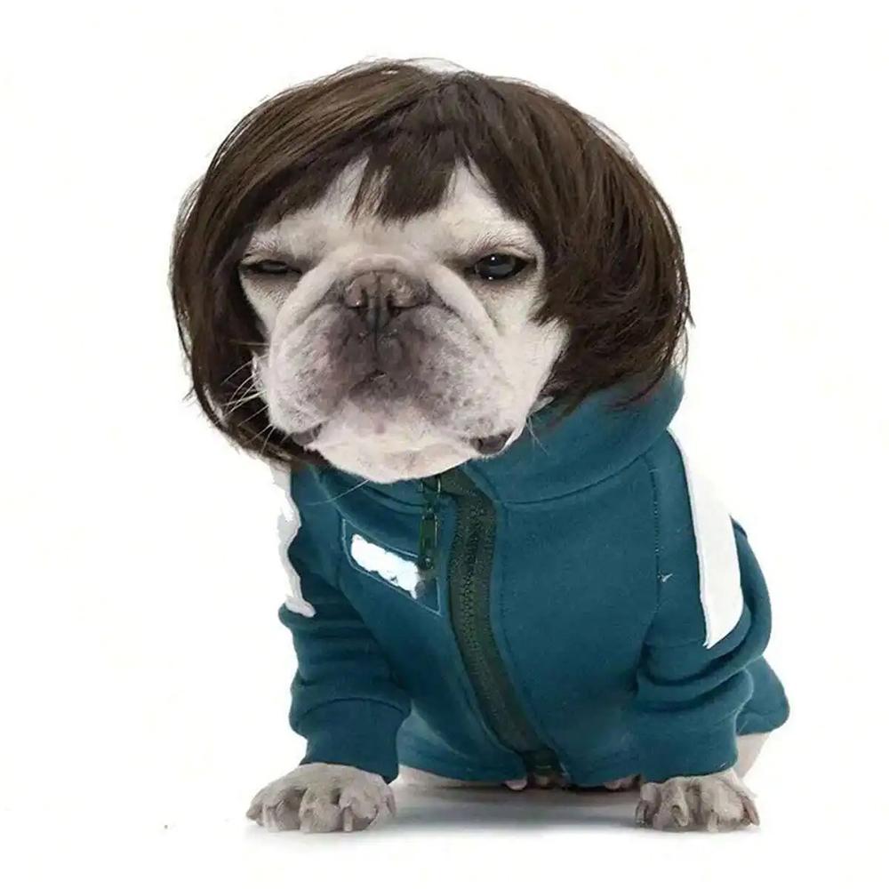 Funny Pet Cosplay Wig Short Dog Costume Wig Pet Decorations Cats Hair Hat Costumes Head Accessories Halloowen Christmas Supplies