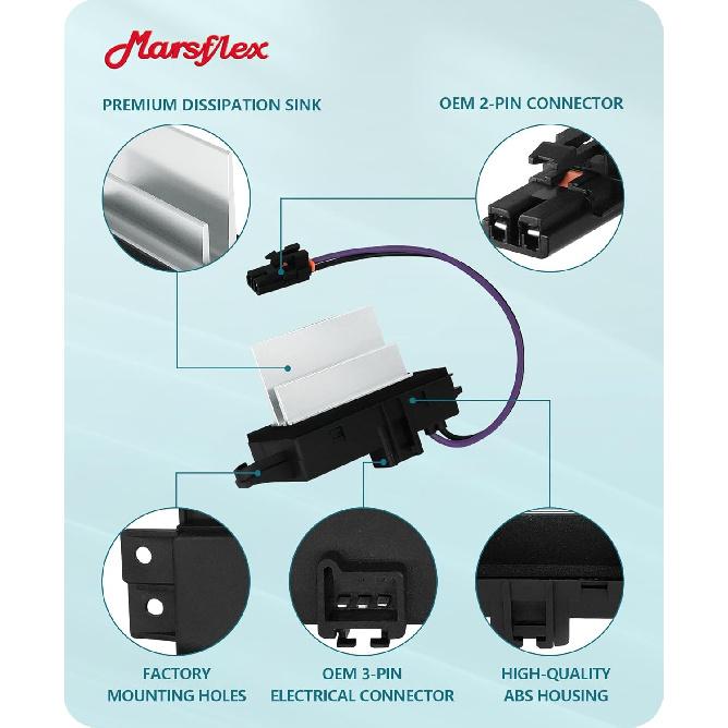 Marsflex Blower Motor Resistor 4P1516 2003 2004 2005 2006 For Chevrolet Chevy Tahoe Silverado Trailblazer, For GMC Yukon Envoy, For Cadillac Escalade