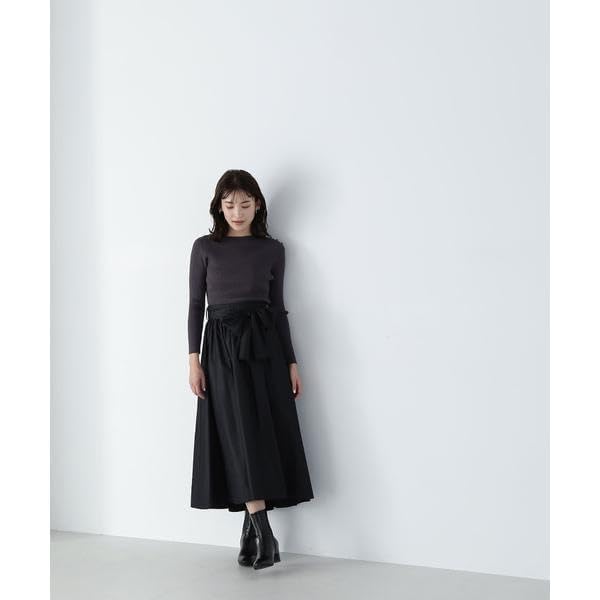 Natural Beauty Basic Asymmetrical Rib Knit Sweater In Charcoal Women's