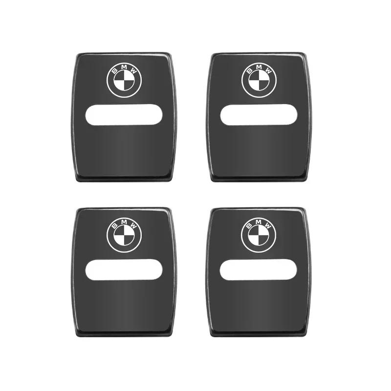 BAGV1 Car Sticker 4Pcs Titanium Alloy Car Door Lock Protective Cover For BMW E46 E90 E60 F30 F10 E39 E36 F20 G20 G30 E92 E87 E91 X5 E7