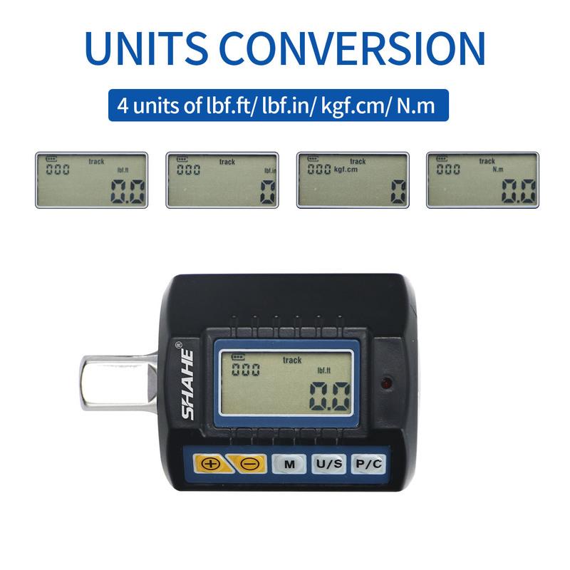 SHAHE Adjustable 1/2'' Digital Torque Gauge For Bicycle Car Repair Digital Torque Adapter Electronic Torque Meter Hand Tools