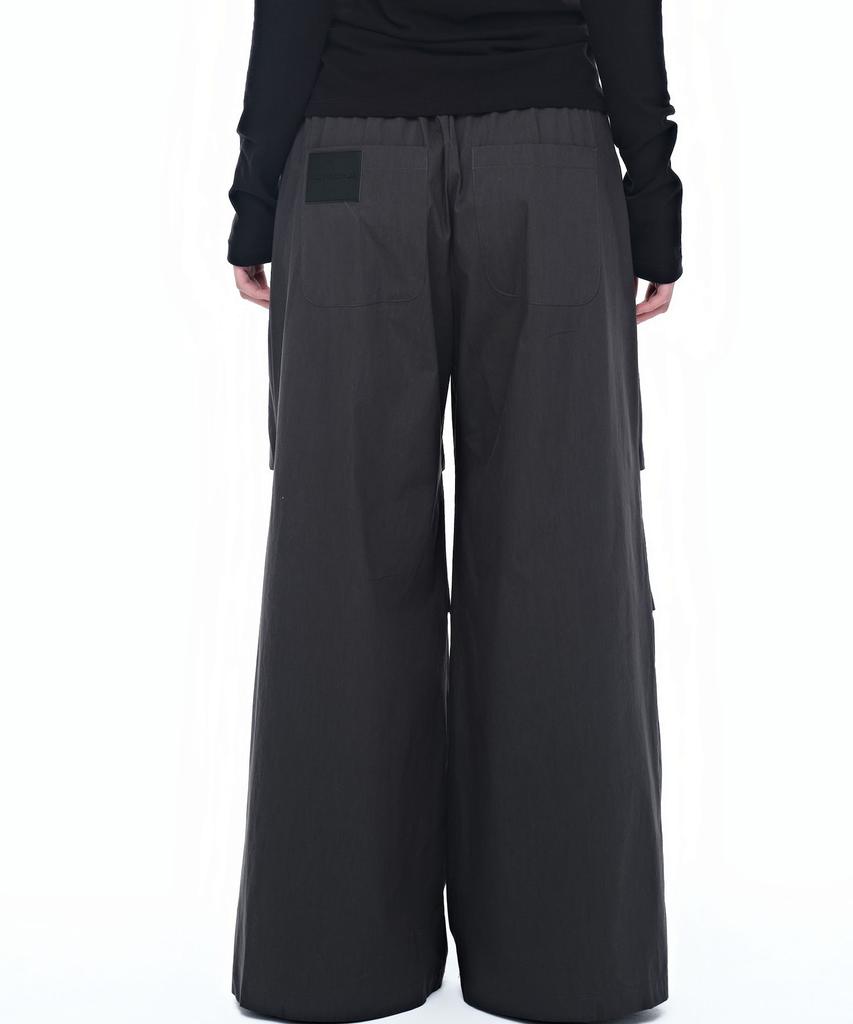 AEGO FREEDOM LAB Double Tuck Nylon Pants_Charcoal