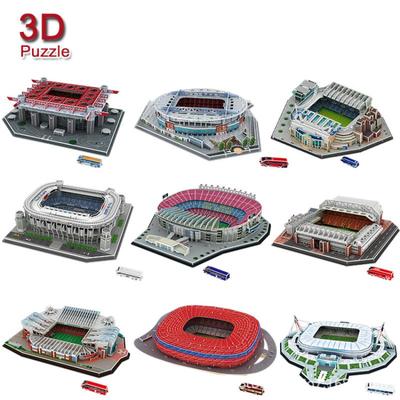 Big Size Puzzle Assembled Football Field Model  DIY Insert 3D Puzzle Toy Handmade Gift SZ