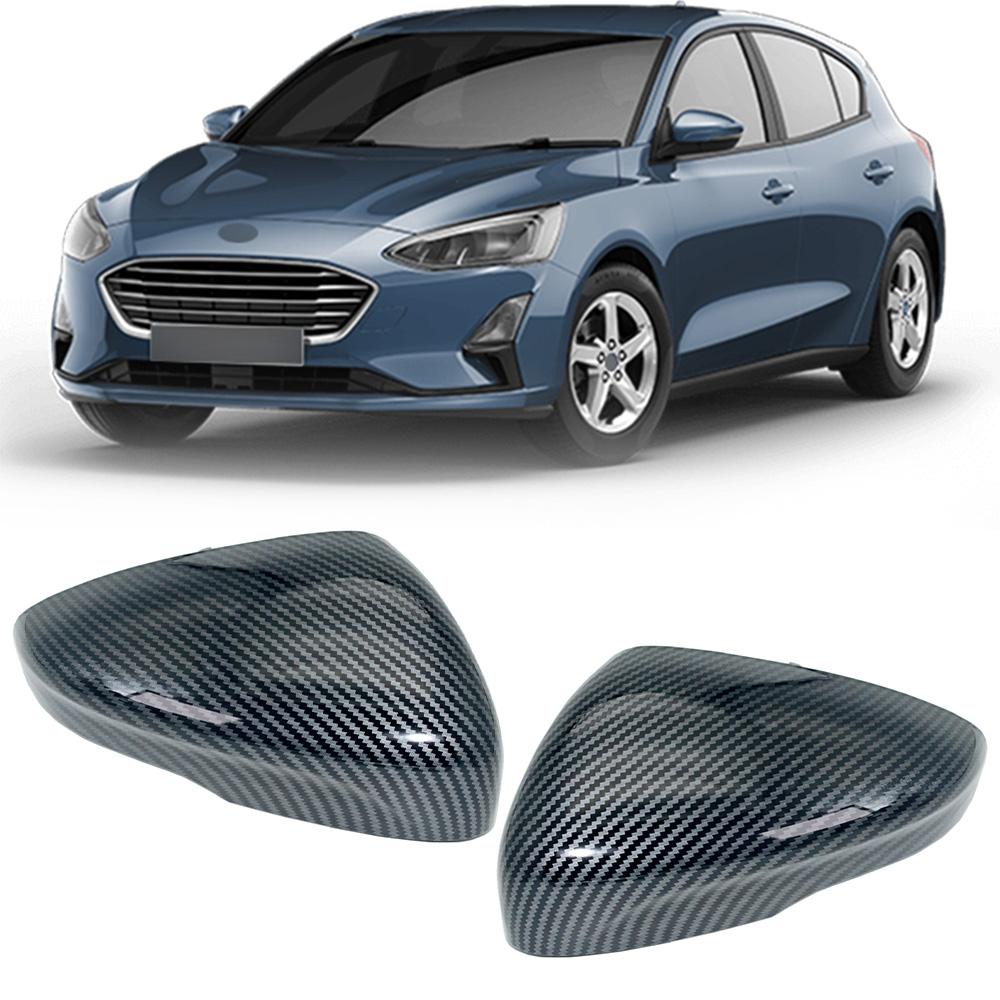 Carbon Fiber Rear Mirror Housing Cover Cap For Ford Focus Car Accessories Door Mirror Shell Black