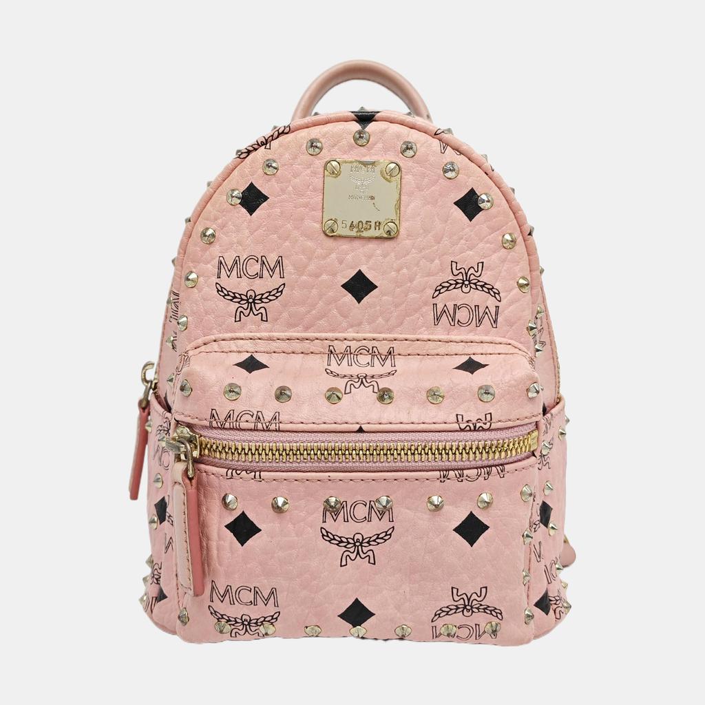 [Pre-Owned] Studded Monogram Coated Canvas And Faux Leather Backpack Small - Fair #IQDF3N