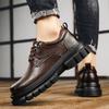 Fashion Thick soled men's leather shoes Leisure Business British Style Dress up party high-quality Adult Classic Black shoes Hot New