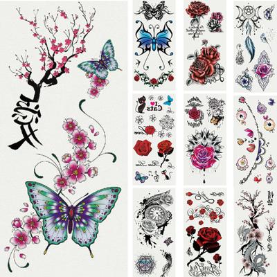 Fashion Butterfly Dragon Flower Body Art Προσωρινό ψεύτικο τατουάζ Αυτοκόλλητο Αυτοκόλλητο