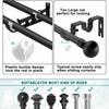 2Pcs Double Curtain Rod Brackets,Heavy Duty Curtain Rod Holders for Window, Bedroom,Home Curtain Rod,Drapery Rod Gift