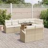 VidaXL Ensemble de Sofa de Jardin 9 Pièces avec Coussins Beige Poly Rotin 3348667