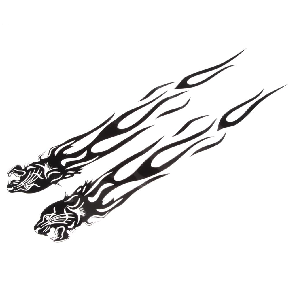 Cool Flame Skull Gas Tank Graphic Sticker Weatherproof Vinyl for Custom Motorcycle Rear Flashlight Accessory