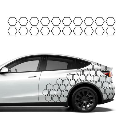 Creative Honeycomb Open Styling Sticker For Tesla Model 3 2016-2026 Highland Model Y X S Car Body Side Sticker Tuning Decoration