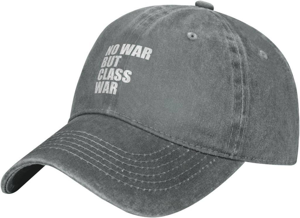 No War But Class War Baseball Cap Vintage Washed Cotton Adjustable Distressed Sunhat Casual