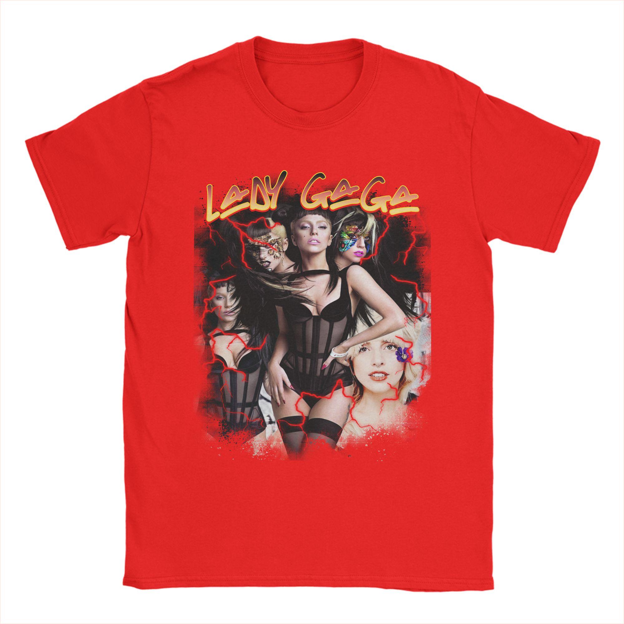 Mens TShirt Lady Gaga Novelty 100 Cotton Tee Shirt Short Sleeve  T Shirts Round Neck Clothes 4XL 5XL S