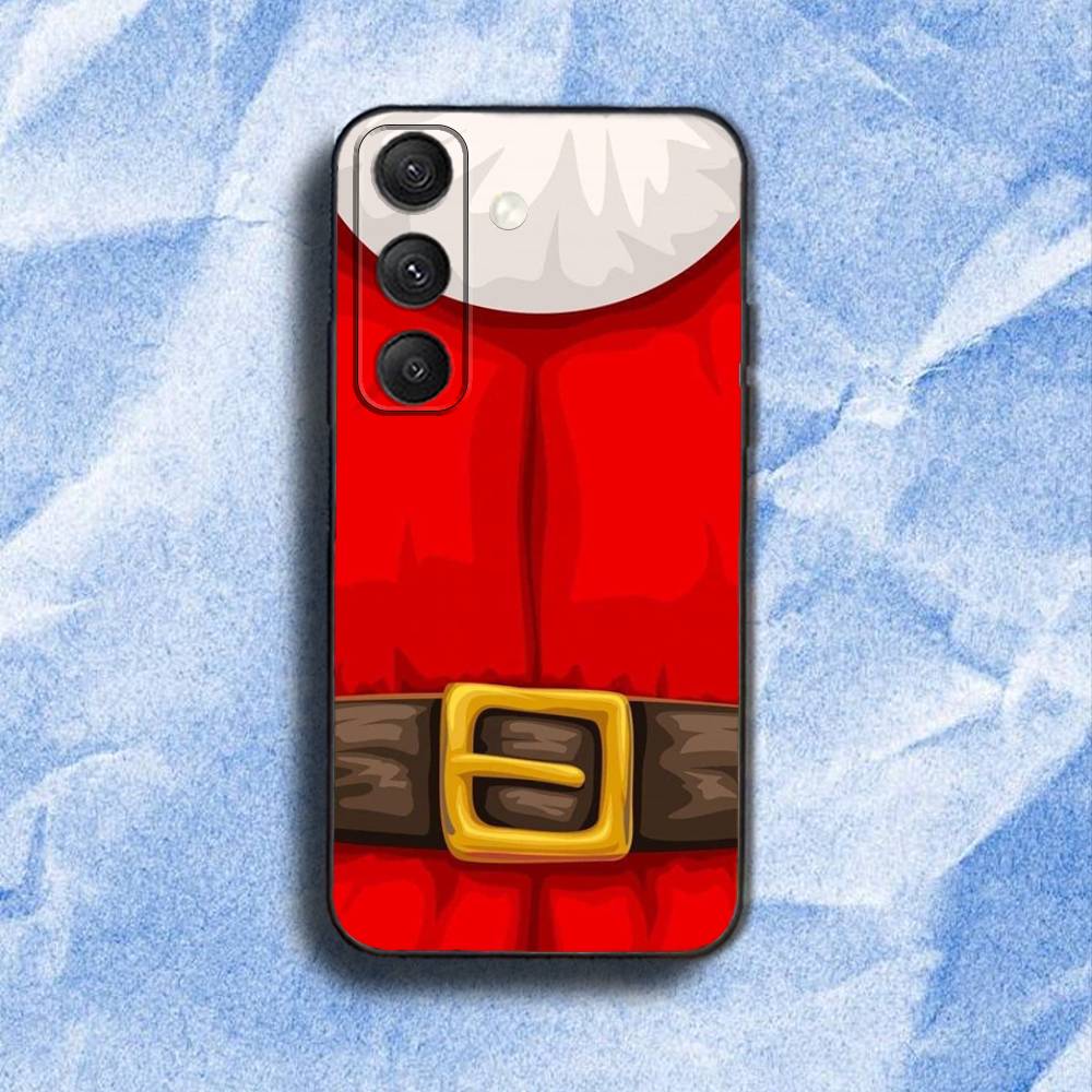 Santa Claus Christmas Tree Phone Case For Samsung S 25,24,23,22,30,21,10,9,Ultra,Plus,Lite,FE,4,5G Black Soft Case