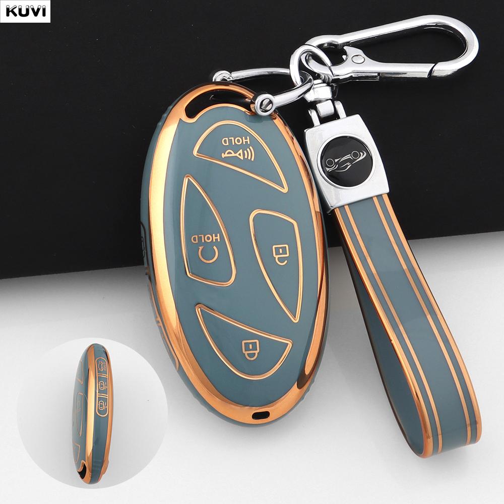 7 Buttons Tpu Style Car Key Case Cover Shell For Hyundai Kona Ev Grandeur Gn7  Keyless Protector Bag Keychain Accessories