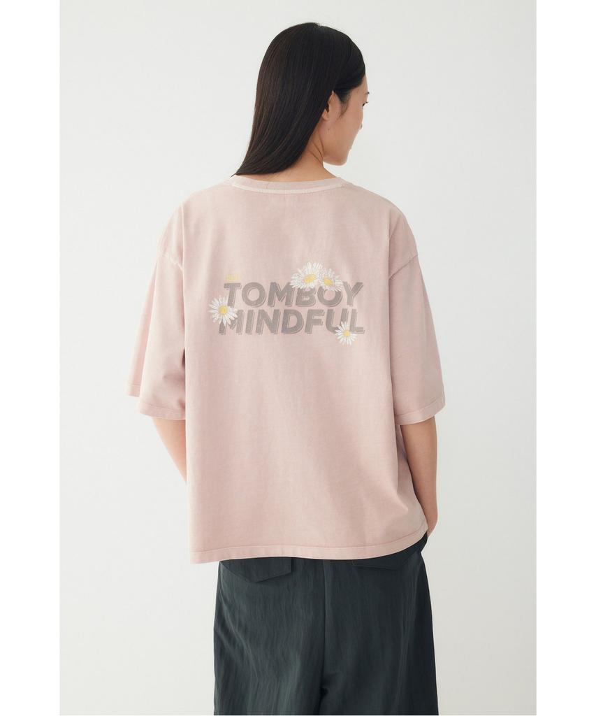 STUDIO TOMBOY Garment Dyed Reversible Print Short Sleeve T-Shirt_Light Pink 9176322974