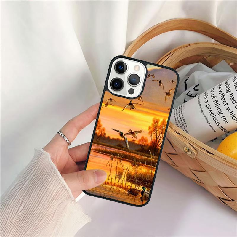 Bird Duck Hunting Sunset Phone Case For iPhone 17 Air 16 15 14 11 12 13 Pro  MAX Plus coque Cover Shell