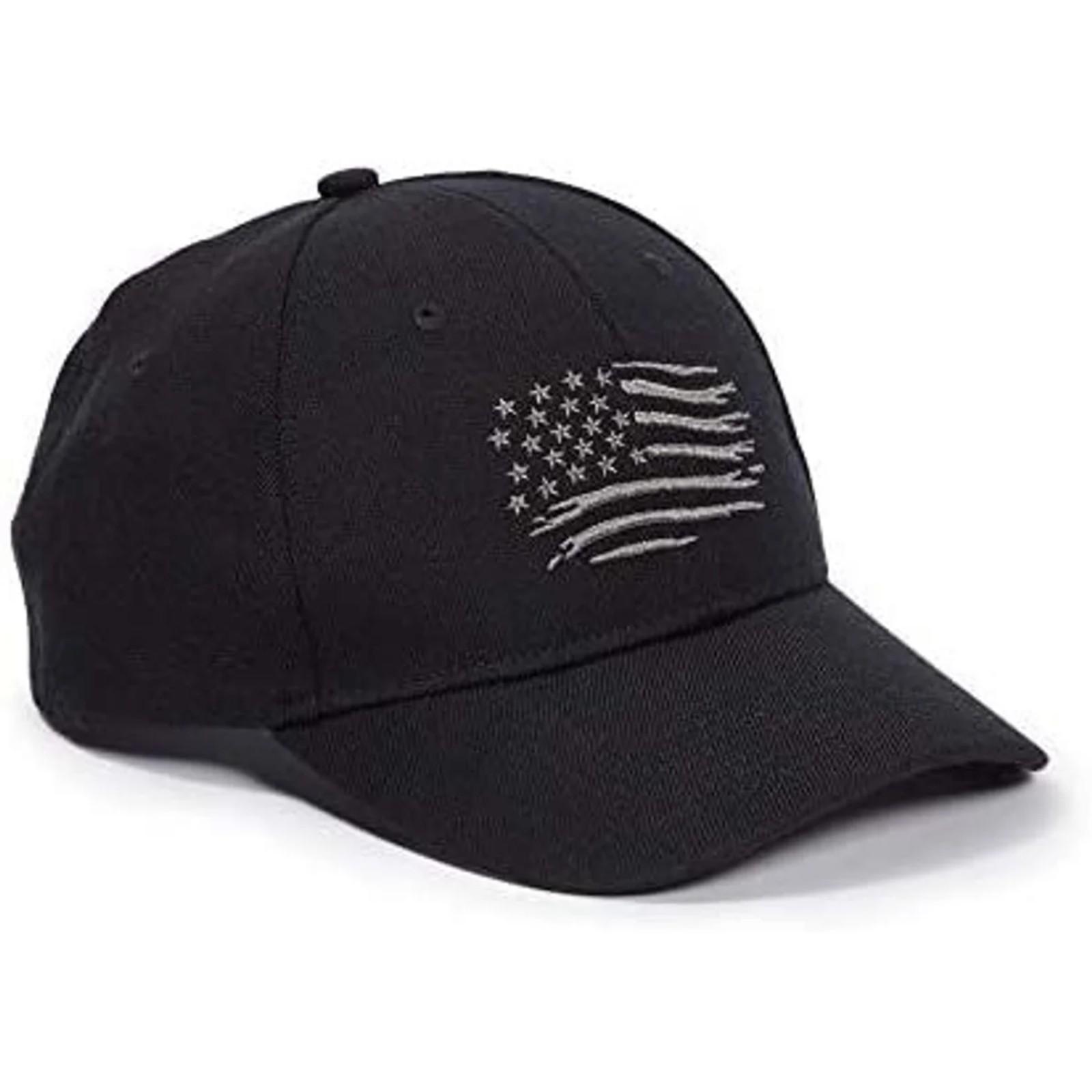 

Baseball Cap Embroidered American Flag Cap One Size чорний