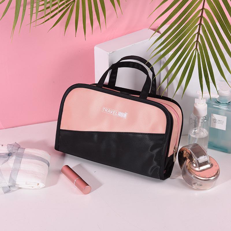 Hhyukimi Newest Color Matching Pvc Cosmetic Bag Two-Piece Makeup Organizer Travel Portable Cosmetics Storage Bag
