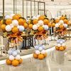 Orange Balloon Column Flower Basket Decoration for Events and Venues