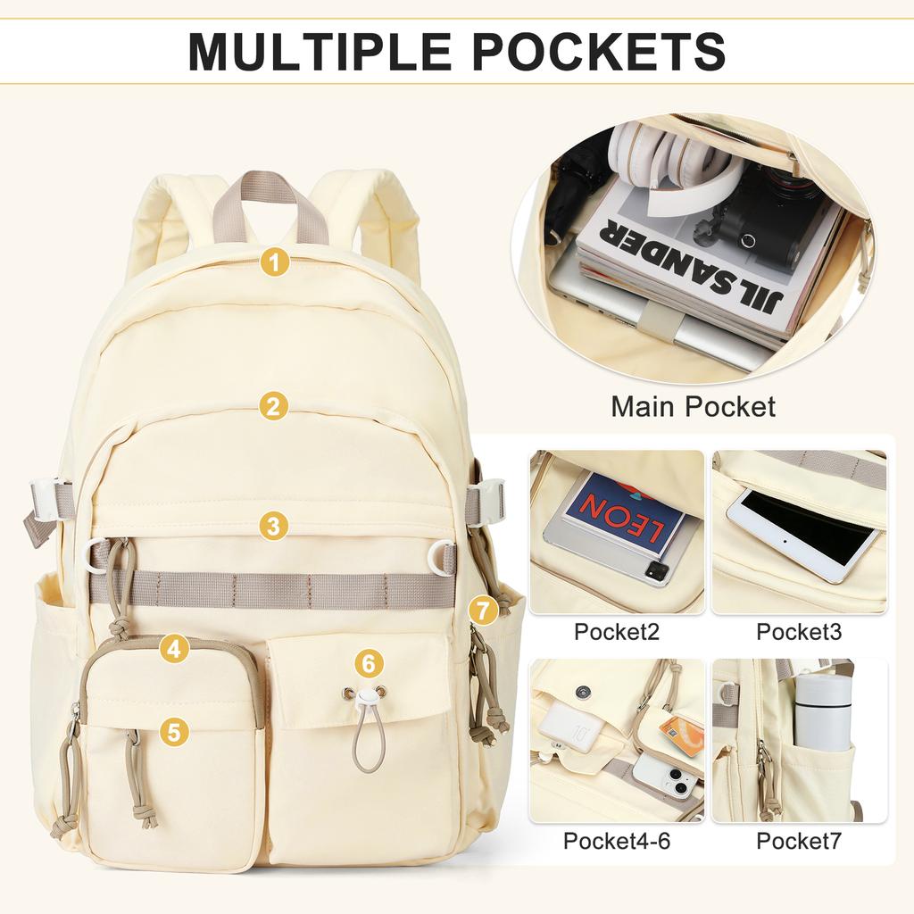 School Backpack Child Girl Book Bags Women Casual Outdoor Daypack Feminina Waterproof Backpack Multi-Pocket Travel Laptop Bag