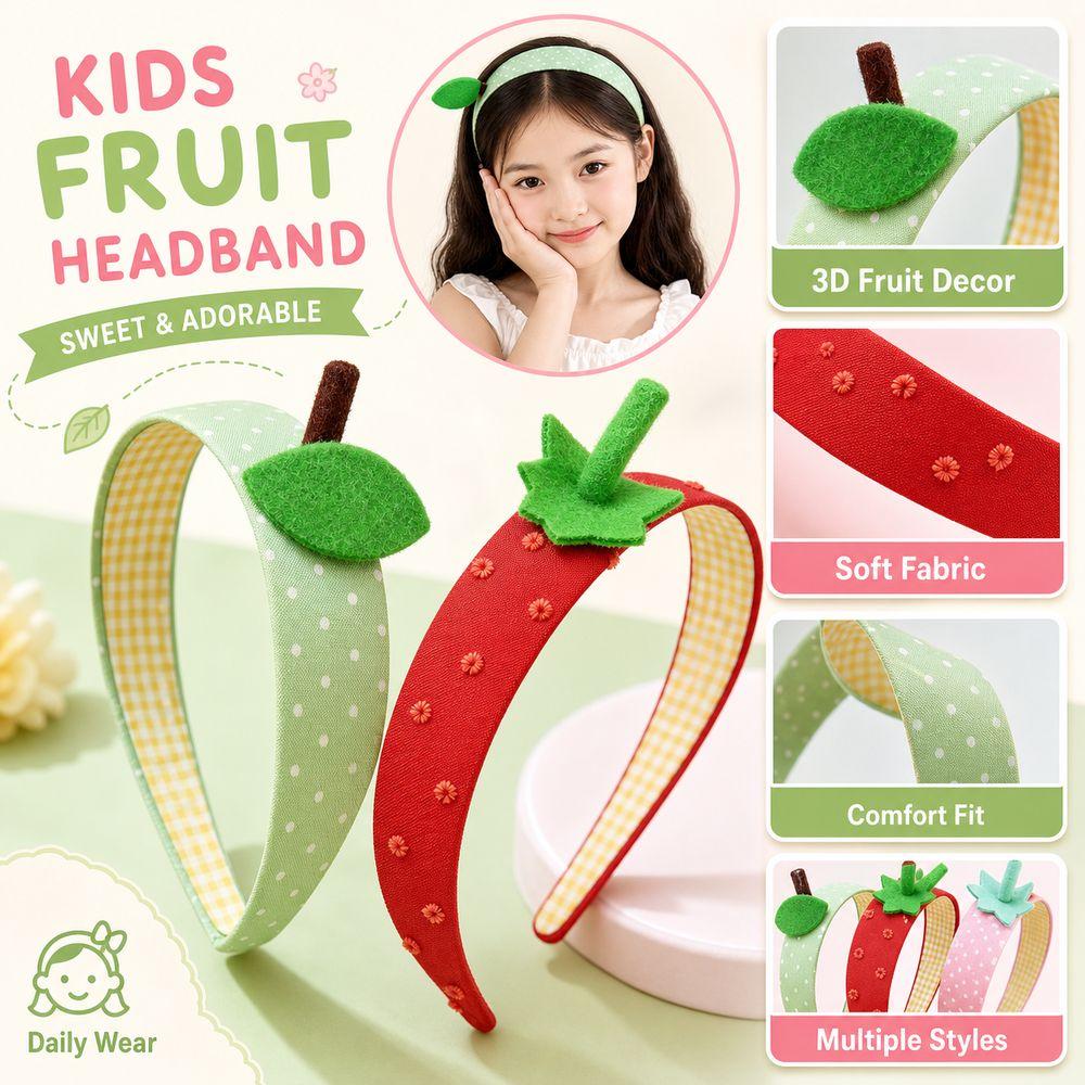 Polka Dot Pattern Strawberry Headband Y2K Wide Fruit Hairbands Apple Headband  Daily Hair Styling