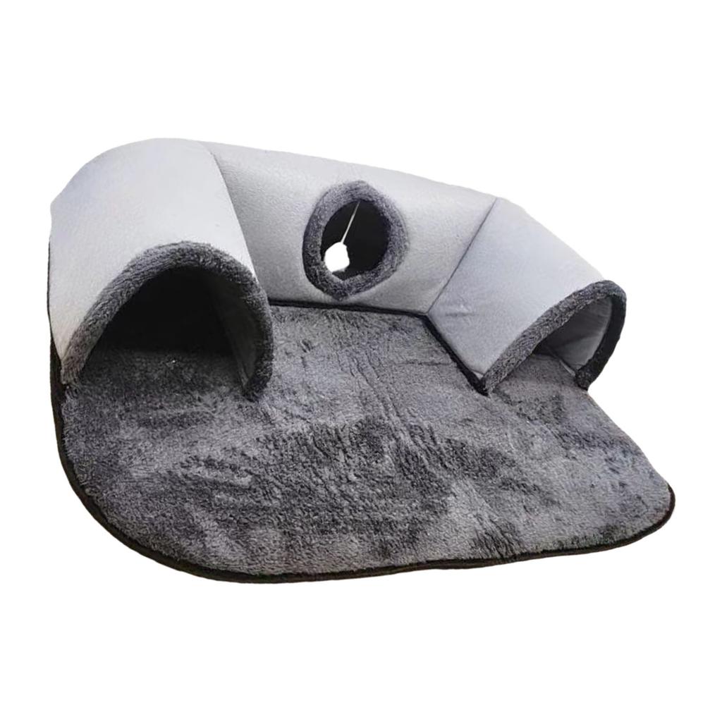 Interactive U Shape Cat Play Tunnel Polyester Fabric Foldable Design For Cats Exploration Indoor Entertainment Activity