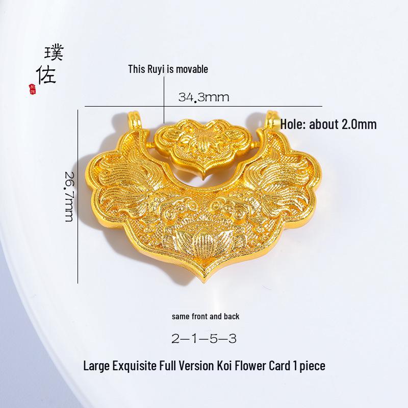 Gold Koi Wishful Lock Necklace & Sweater Chain for Women