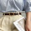 Belt Women's Instagram Style Korean New Fashion Retro Simple Small Gold Buckle Black Practical Jeans Versatile Belt Punk Belts