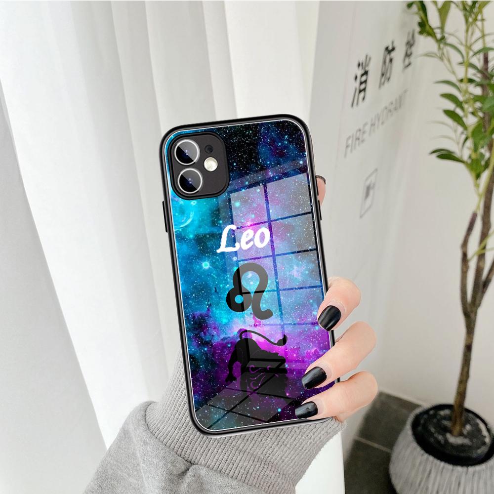 

Для iPhone 14 Двенадцать созвездий Чехол для телефона Стекло для iPhone 13 11 12 14 Pro XR XS MAX 8 7 Plus SE 2020 13 14 Pro Mini Чехлы iphone 7 plus