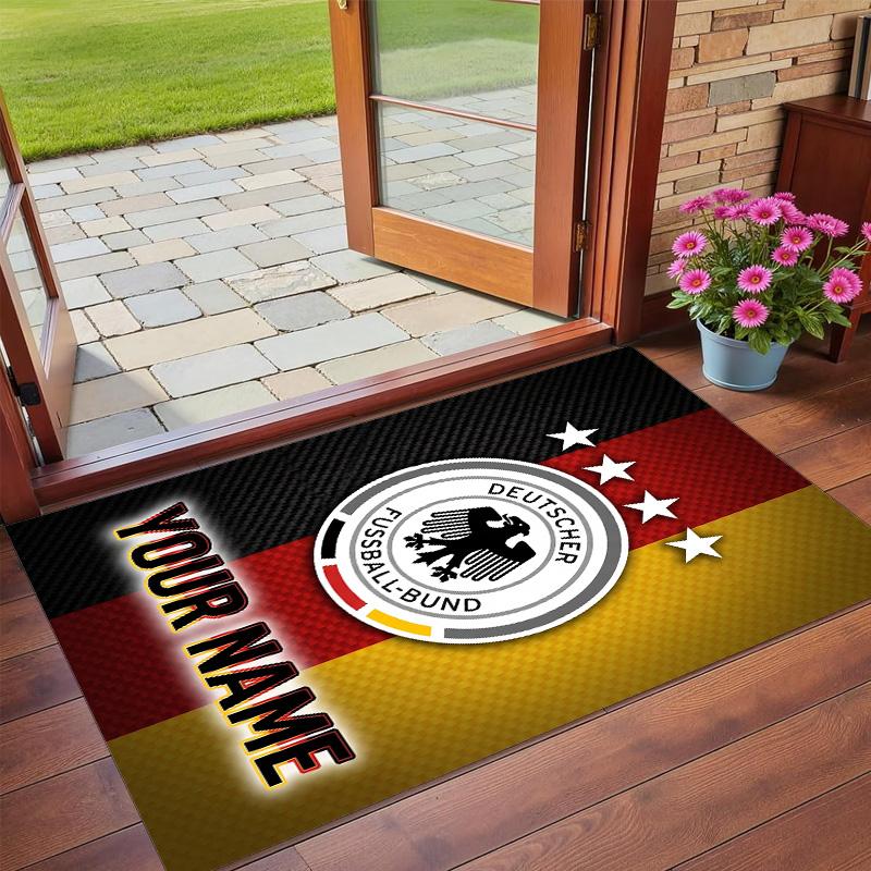 Crystal Velvet Rug Custom Name Text, Soft Non Slip Floor Mat Home DecorGermany National Football Team