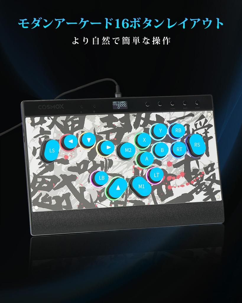 Haute42 Leverless Arcade Stick Controller Black Customizable Button Magnetic Detachable Panel EVO World Championship Professional Grade Compatible