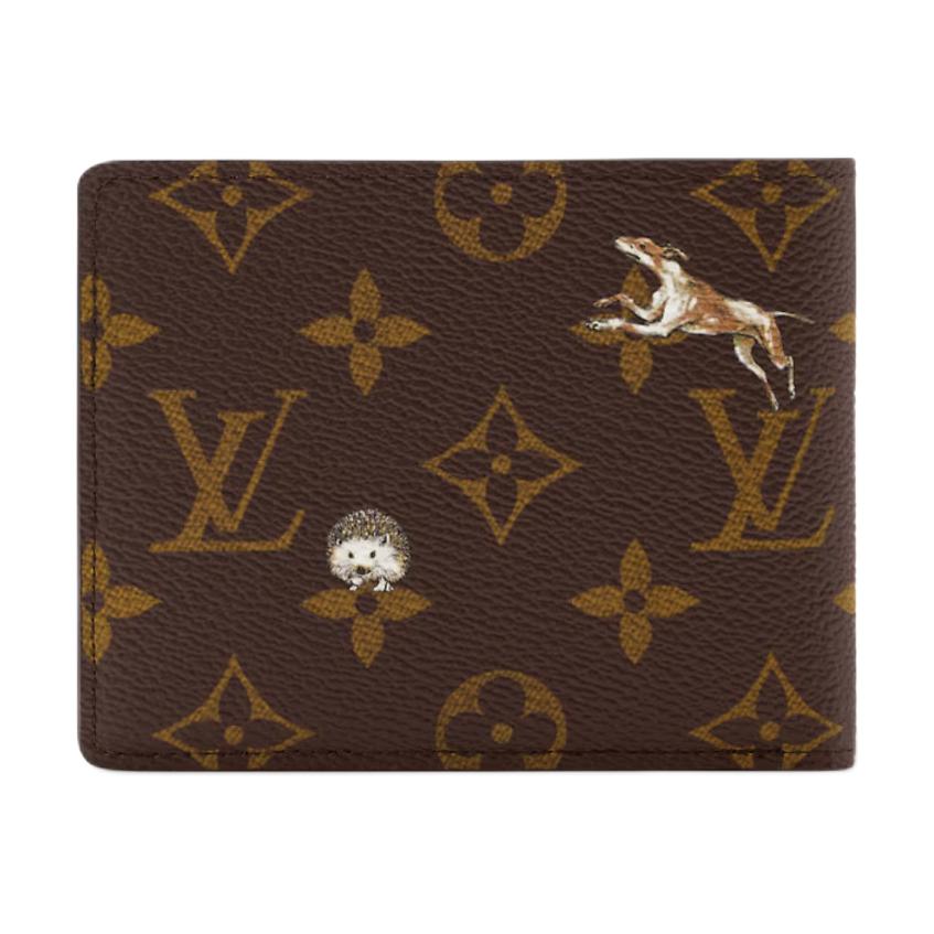 Louis Vuitton Monogram Forest Print Coated Canvas Wallet Men Wallets Brown M27057