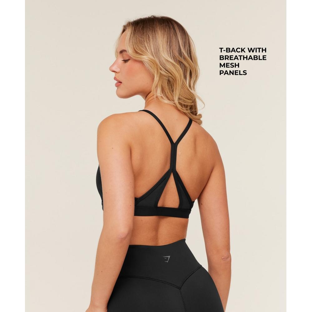 Gymshark Flow Light Support Sports Bra Gs Black B4c1u Bb2j