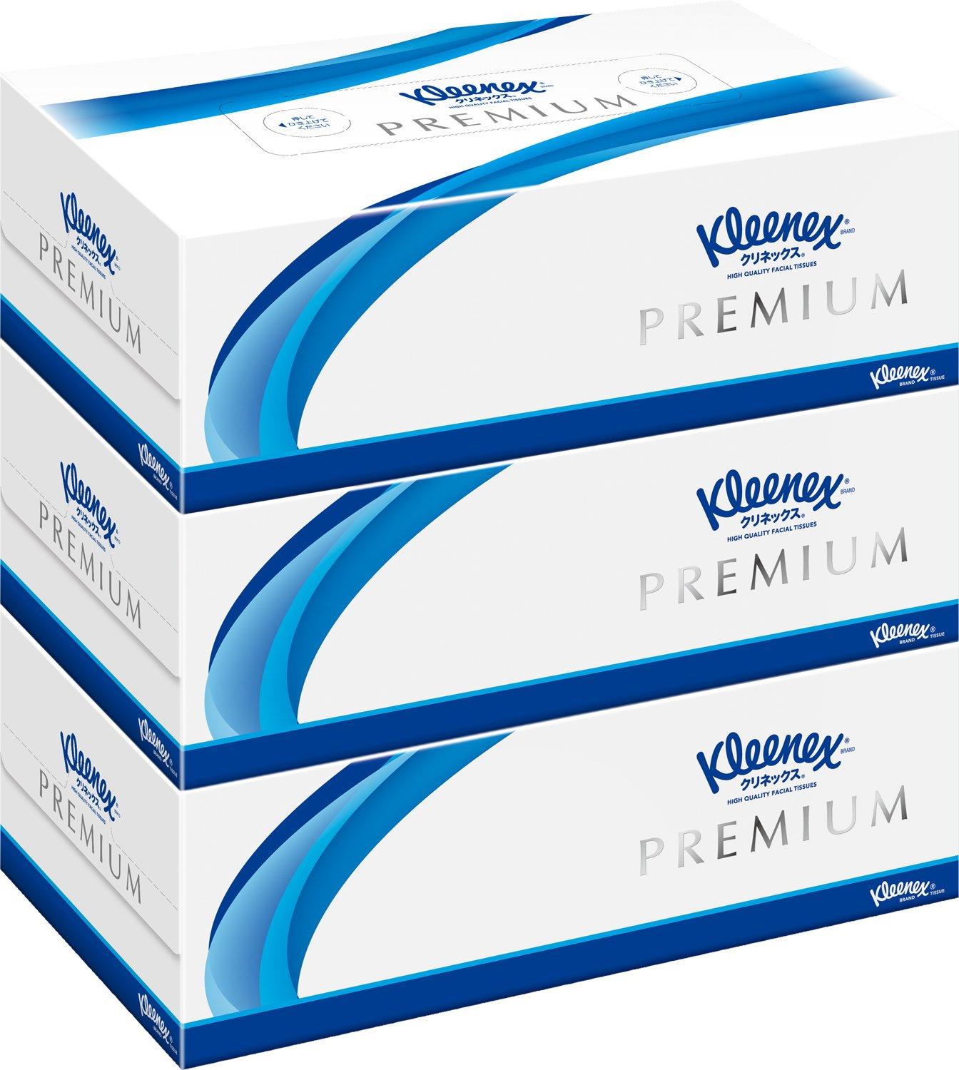 Kleenex Premium 320 sheets per 3 boxes Tissues, (160 pairs) box,