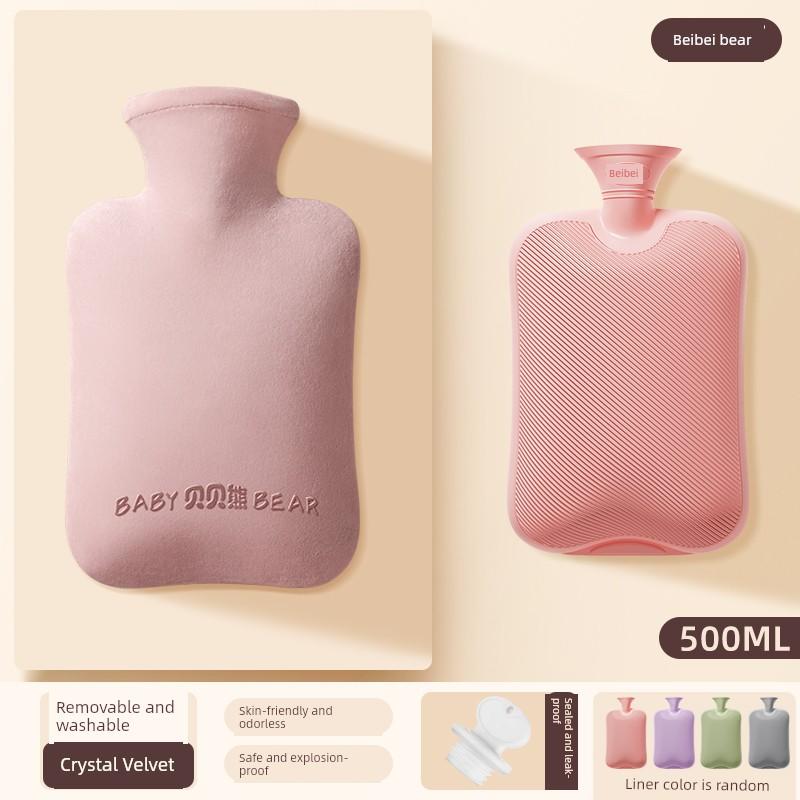 Water-Filled Hot Water Bottle, Explosion-Proof Hot Compress for Women, Warm Palace Warmer, Warm Belly Pad, Large and Small Sizes, Student