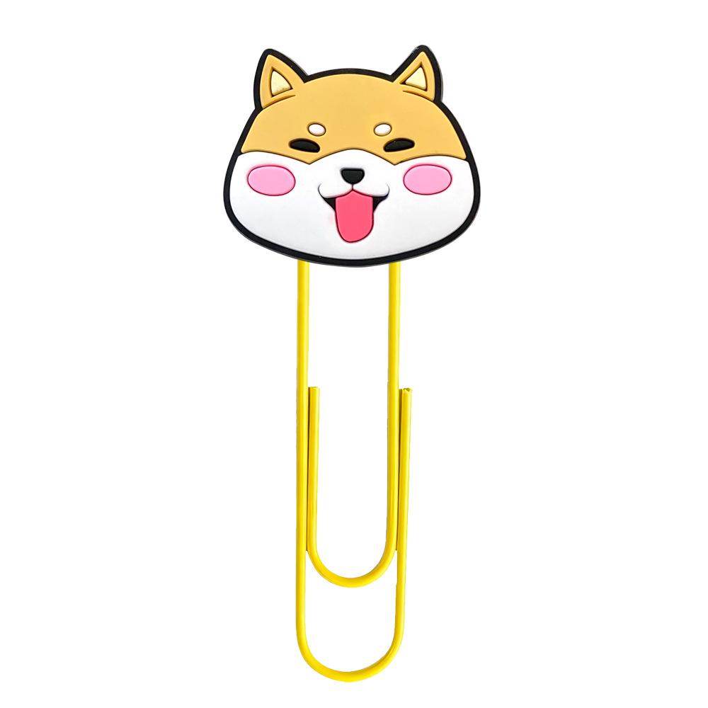 20 Cute Cartoon Animal PVC Paper Clips - U-Shaped Large Clips and Bookmarks for Office Supplies