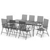 9 Piece Anthracite Steel Outdoor Dining Set