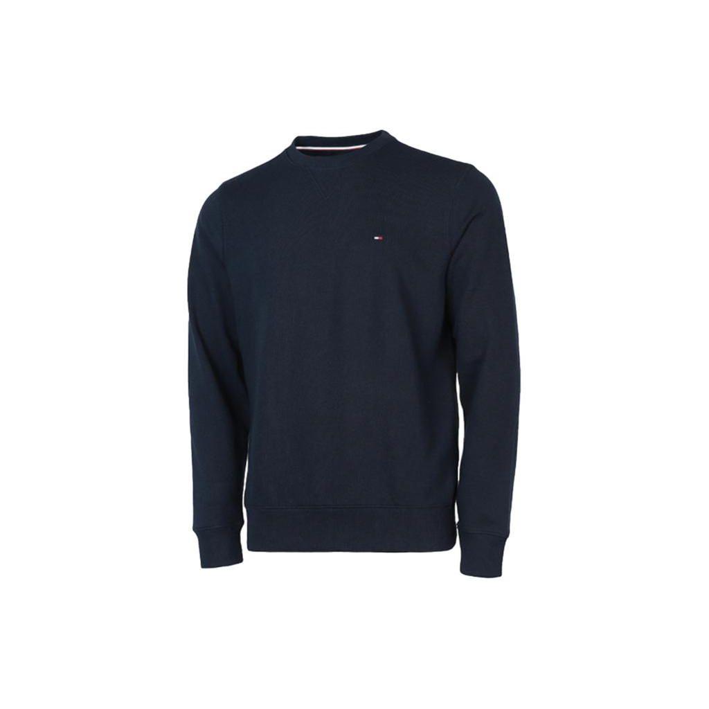 Tommy Hilfiger Classic Solid Color Crew Neck Pullover Long Sleeve Sweatshirt Men sweatshirt Navy-Blue 78E6675-079