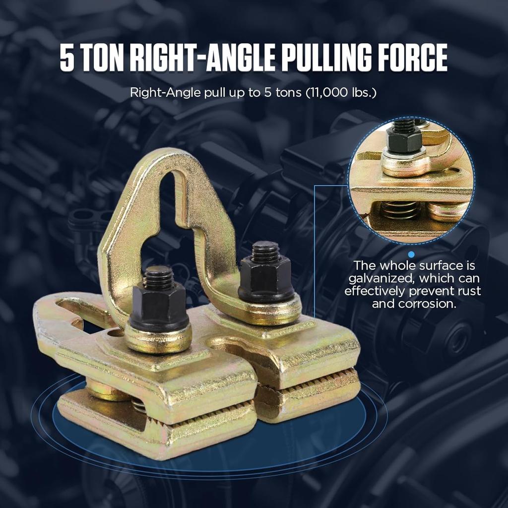 5 Ton Auto Body Pull Clamp, Heavy Duty Right Angle Universal Clamp for Car Frame Repair