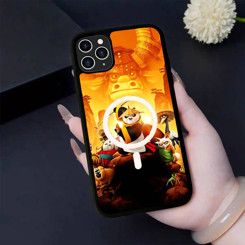 Film K-Kung-Fu P-Panda Cool Für IPhone 17 Air 16 E 15 14 13 12 11 Pro Max Plus PC Stoßfest TPU Hülle Für Magsafe Handyhülle