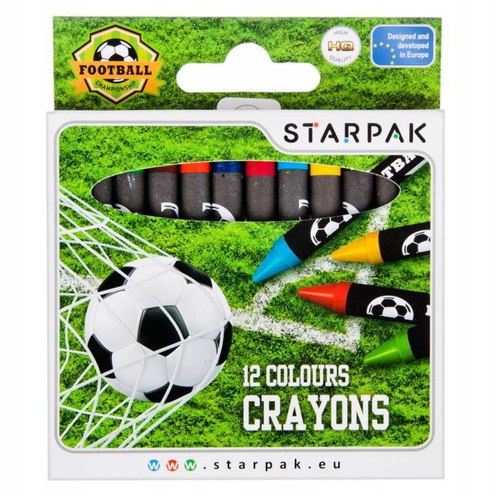 Wax Crayons, 12 Colors, Football