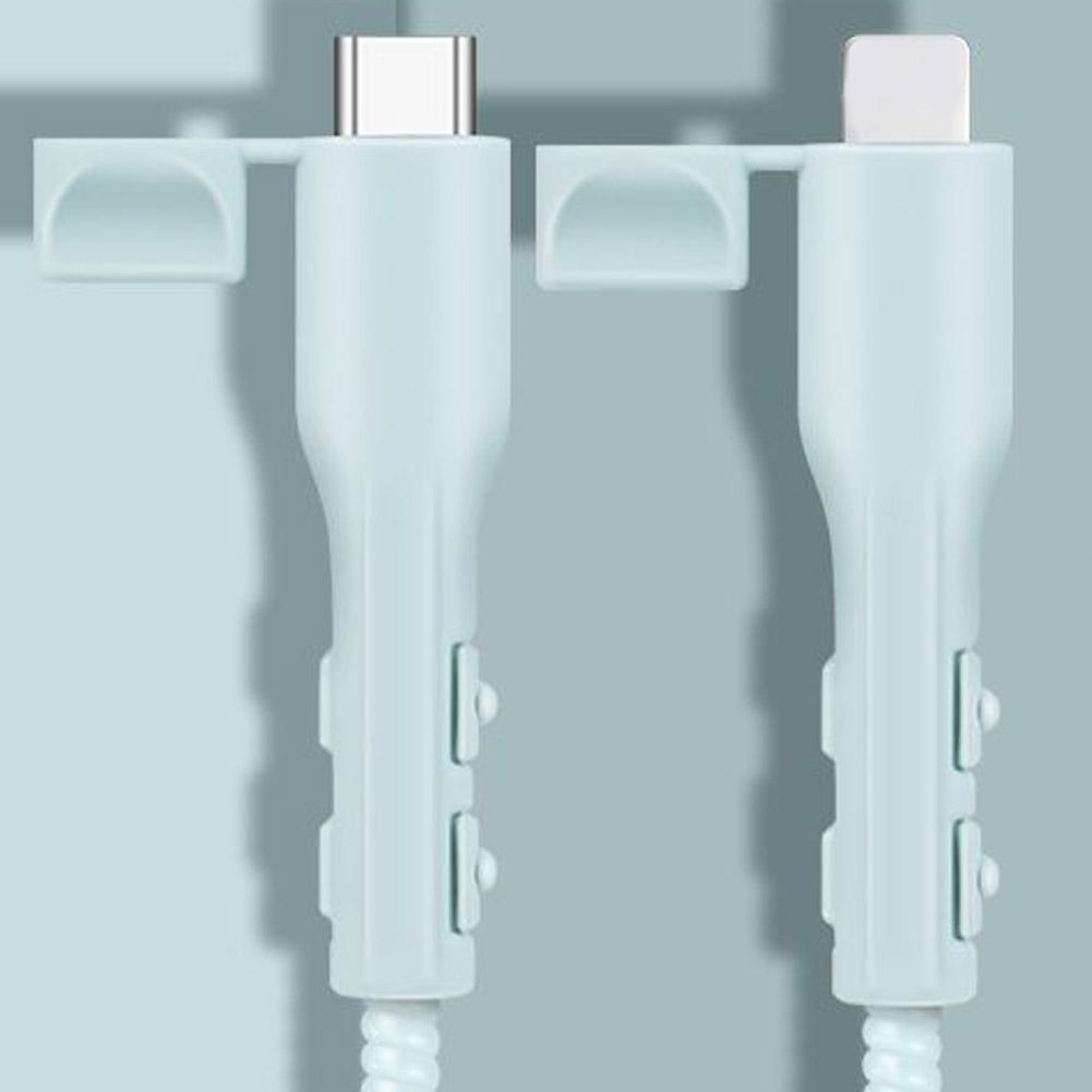 10Pcs Soft Silicone Charger Cable Protector Anti-Break Anti-Tangle Charging Cord Cover for Data Cable