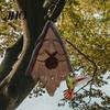 Fairy Birdhouse Happy Spirit Synthetic Resin Human Face Bird Rustic Shelter Nest Hand-Carved Ancient Tree with Carved Hair