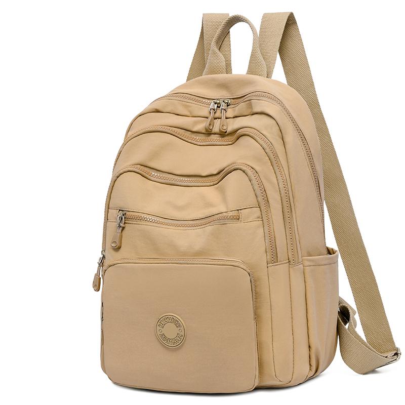 Large Capacity Solid Color Backpack Women s Travel Backpack Nylon Commuter Backpack