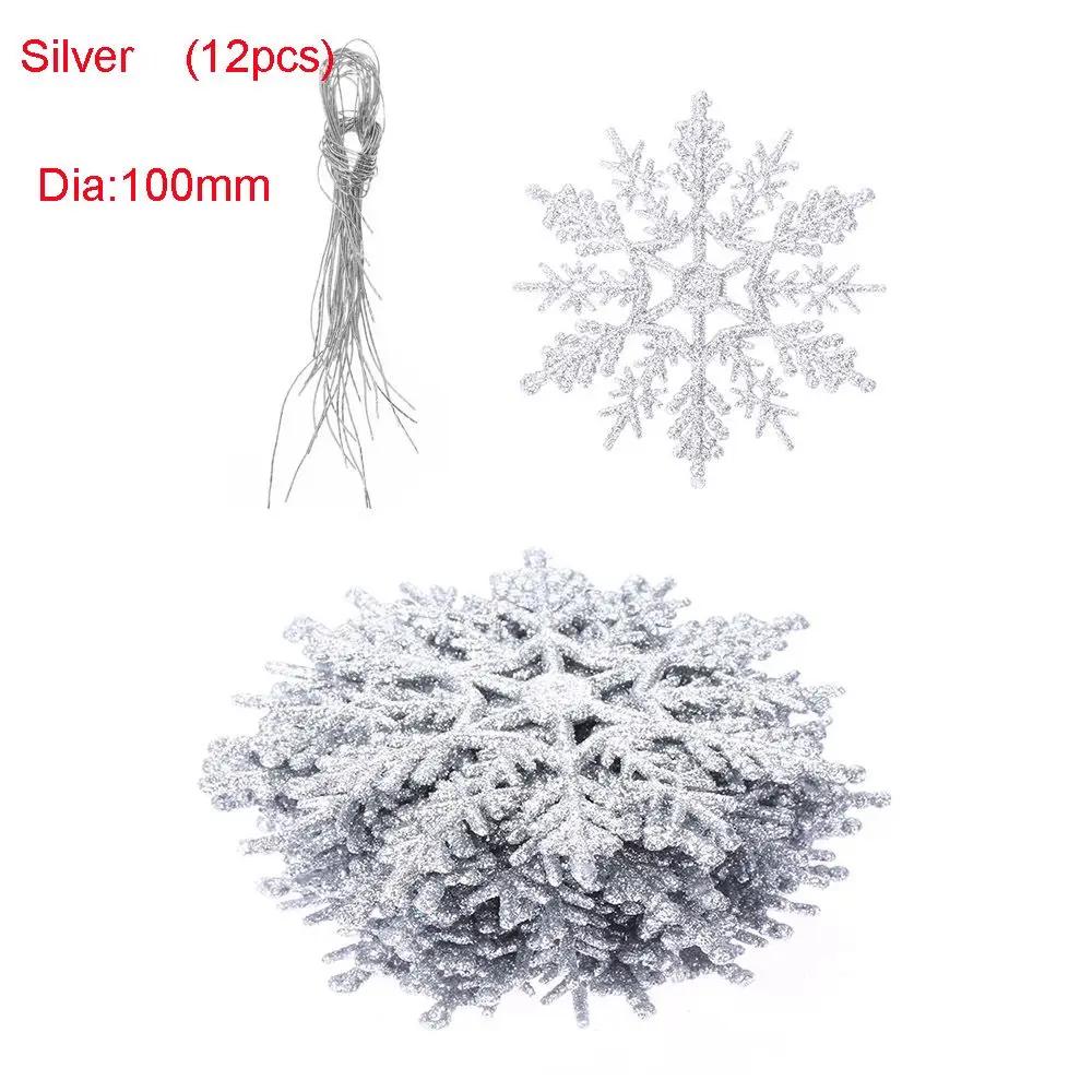 12 Stück 7,5 cm Lebhafte Kugeln DIY Basteln Hängender Anhänger Party-Ornamente Glitzernde Schneeflocke Weihnachtsbaum-Dekoration Festival-Dekoration