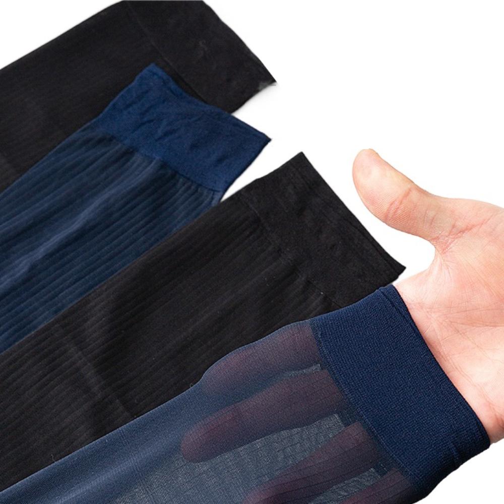Stripe Men Thin Dress Tube Socks Sheer Patchwork Business Stockings Elastic   Business
